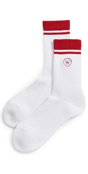 Sporty & Rich SRHWC Socks White/Ruby One Size