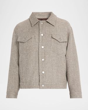 Men's Wool Tweed Trucker Jacket