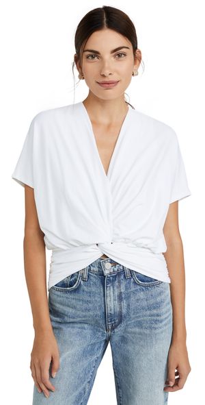 Susana Monaco Twist Front Dolman Top Black XS