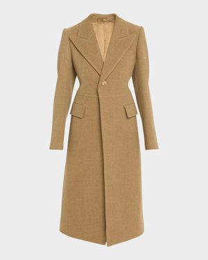 Tailored Wool Silk Melange Coat
