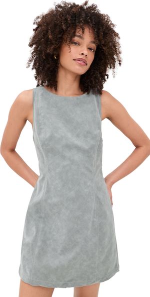 Free People Atlas Faux Suede Mini Dress Wild Dove XL