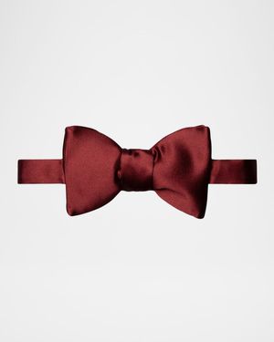 Black Silk Satin Ready-Tied Bow Tie