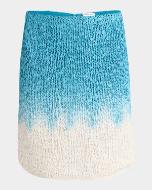 Ombre Woven Silk-Wool Skirt