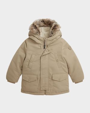 Boy's Anex Faux Fur-Trimmed Down Parka Coat, Size 2-7