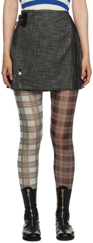 Charles Jeffrey LOVERBOY Gray Wrap Miniskirt