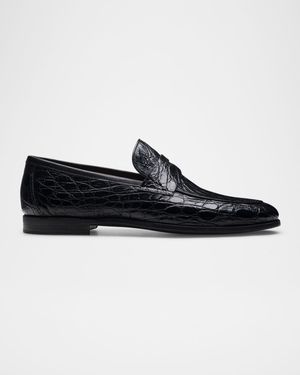 Men's Vicente Croc Leather Penny Loafers