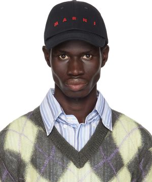 Marni Casquette de baseball noire à logo brodé