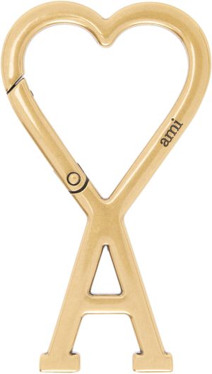 AMI Paris Gold Ami De Coeur Hook Keychain