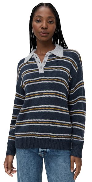 Line & Dot Sutton Striped Sweater Navy Multi S