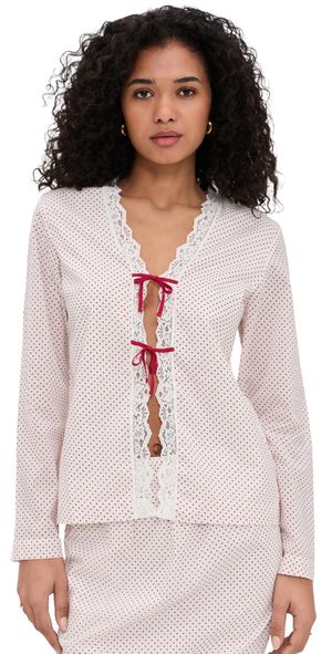 POSSE Marlowe Blouse Cream & Red Polka Dot XL