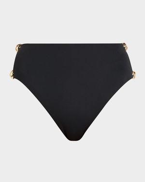 Tyas Studded High-Waist Bikini Bottoms