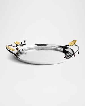 Gold Orchid Round Tray