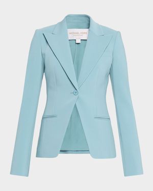 Sabrina Single-Button Stretch Wool Blazer
