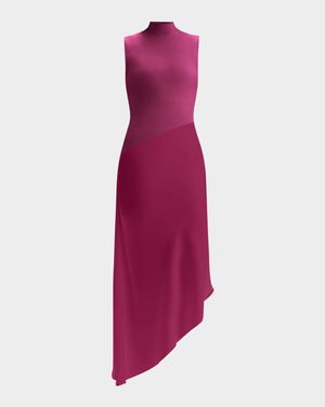 The Esme Mock-Neck Asymmetric Dress