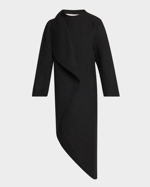 Asymmetric Wrap Long Coat