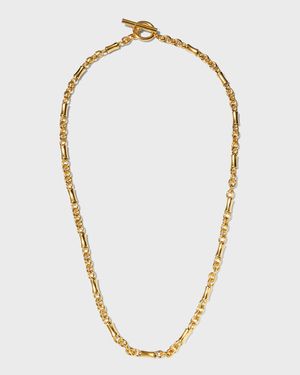 Gold Chain Toggle Necklace, 34"L