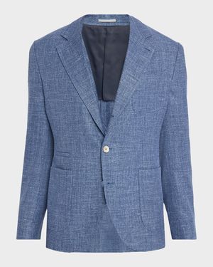 Men's Silk, Linen and Cashmere Single-Breasted Blazer
