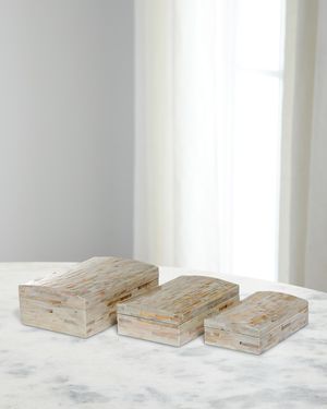 Capraia Coast Mother-of-Pearl Decorative Boxes, Set of 3