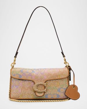 Tabby Ombre Rhinestone Logo Shoulder Bag
