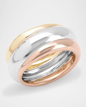 14K Tri Gold Three-Row Bubble Ring