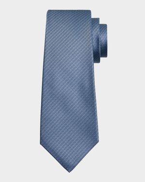 Men's Silk Tonal Jacquard Seven-Fold Tie