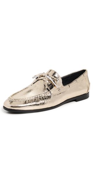 Black Suede Studio Davy Flats Gold Crinkle Leather 37