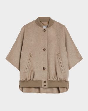 Leticia Cashmere Button-Front Cape