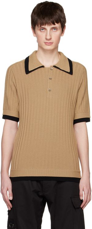 Moschino Brown Contrast Trim Polo