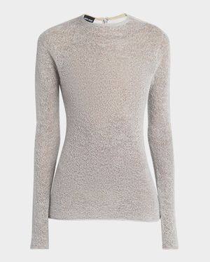 Textured Cashmere-Blend Knit Top