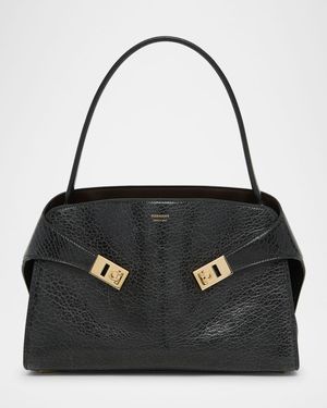 Hug Grain Leather Shoulder Bag