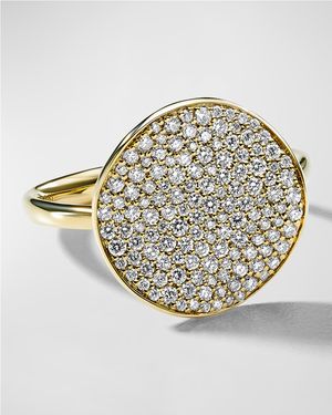 Medium Flower Ring in 18K Gold with Diamonds
