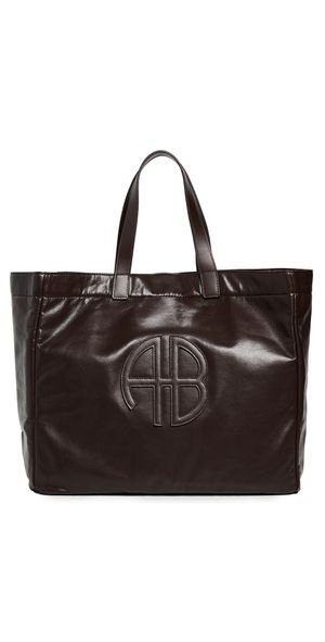 ANINE BING Large Rio Tote Dark Brown One Size