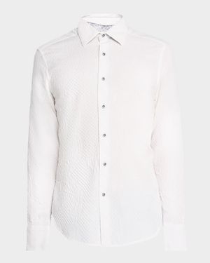 Men's Devonshire Paisley-Check Jacquard Button-Down Shirt