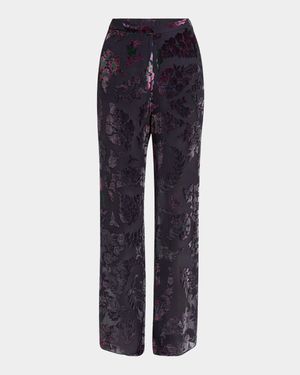 Devore Sheer Wide-Leg Trousers