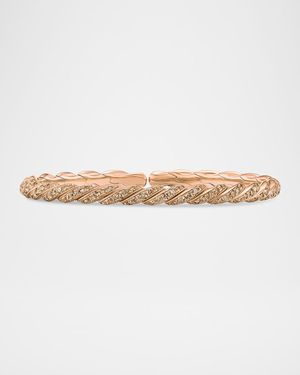 Sculpted Cable Flex Bracelet with Cognac Diamonds in 18K Rose Gold, 5mm