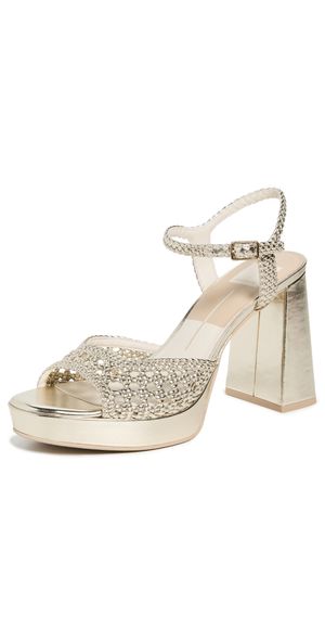 Dolce Vita Peyten Sandals Light Gold Woven Stella 9.5