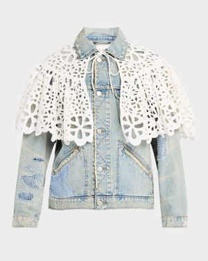 Oli Patchwork Denim Jacket with Cape