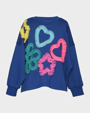 Girl's Appliquéd Fleece Sweatshirt, Size 2-10