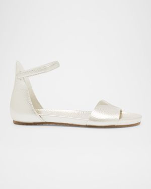 Jela Grip-Strap Metallic Leather Sandals