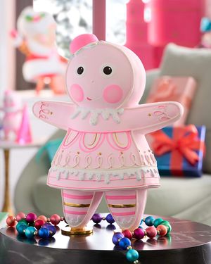 The Rainbow Gingers Small Tabletop Christmas Decoration, Light Pink