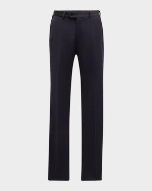 Basic Flat-Front Wool Trousers