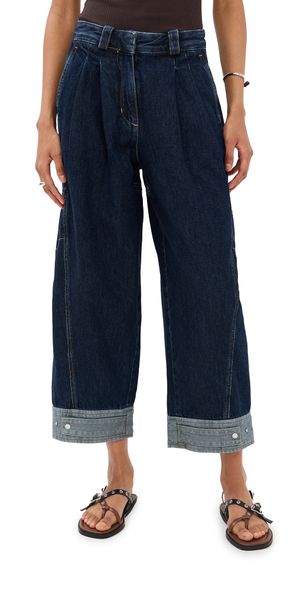 3.1 Phillip Lim Curved Wide Leg Cropped Pants Dark Indigo 2