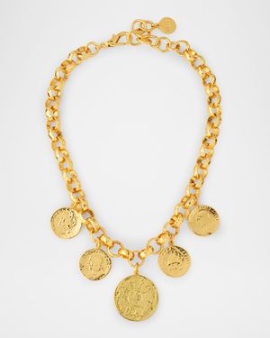 Coin Drop Rolo Chain Necklace