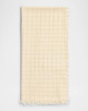 Checked Light Wool Scarf