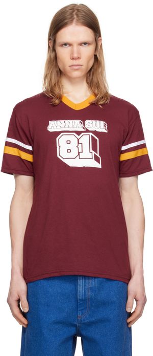 Anna Sui T-shirt bourgogne à logo