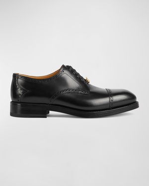 Men's Rooster Brogue Leather Derby Shoes