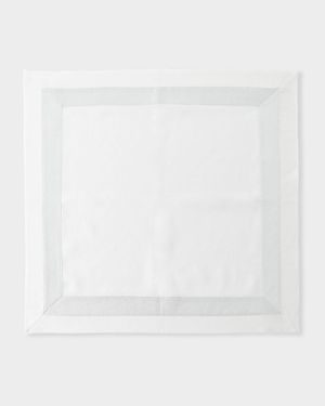 Silver Shimmer White New Border Napkin