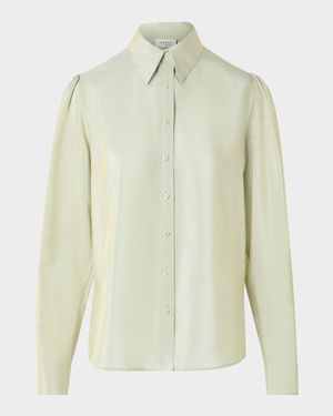 Silk-Blend Batiste Button-Down Shirt