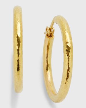 Giant Hammered 19k Gold Hoop Earrings