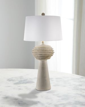 Terra Strata 30" Painted Table Lamp with Linen Shade